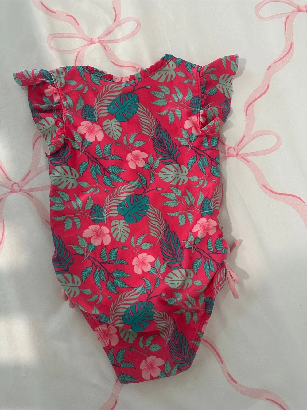Cat & Jack Girls Pink Floral One-Piece Swimsuit